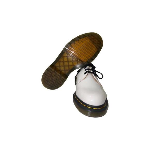 Dr Martens 1461 Women's Bex White Smooth Patent Leather Platform Oxfords New - Picture 3 of 4